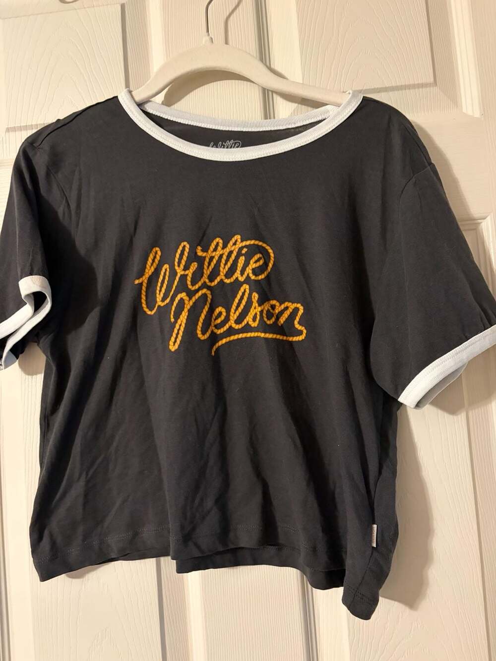 Brixton x Willie Nelson Ringer Crop Tee, Washed Black, Size S